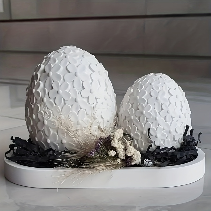 Resin Craft Ideas - Silikonform-Set aus Harz, 2-teilig, Osterei-förmige Kerzenhalterform,