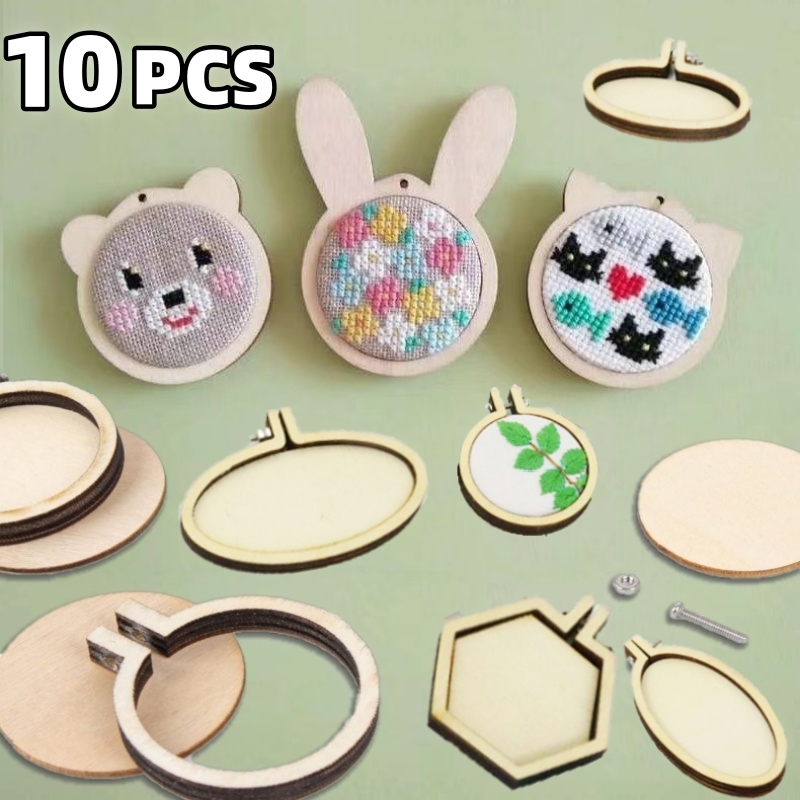 Wood Ring Blank - 10PCS Mini Stickerei Hoop Holz Ring