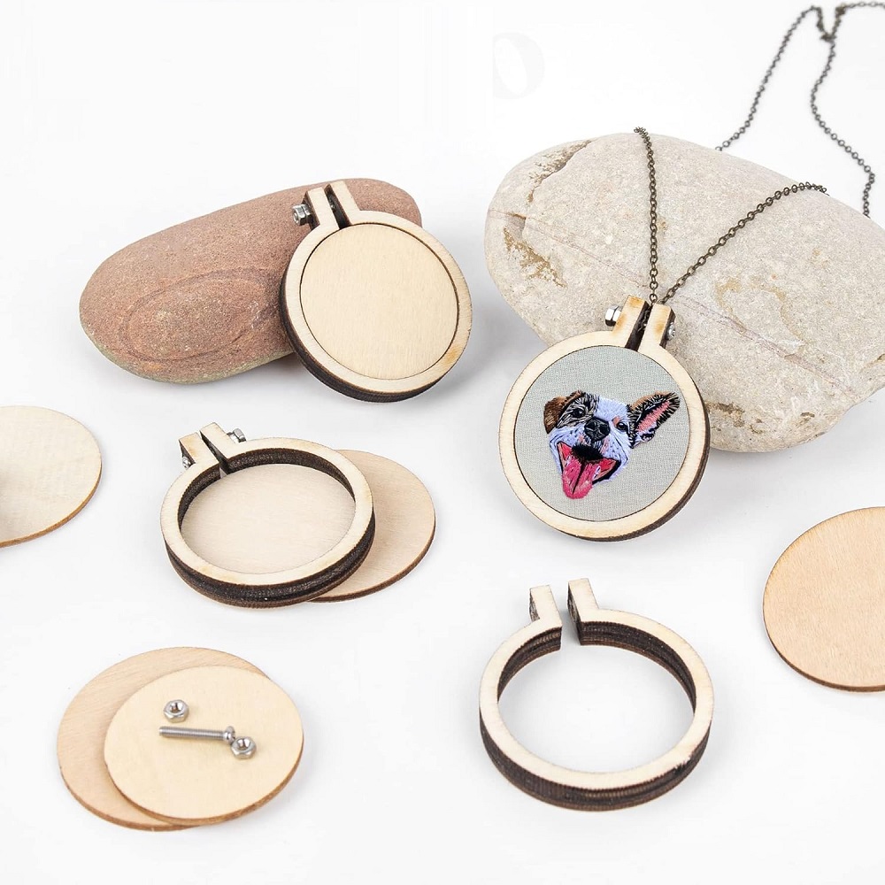 10PCS Mini Stickerei Hoop Holz – Wood Ring Blank Bewertung und Preis