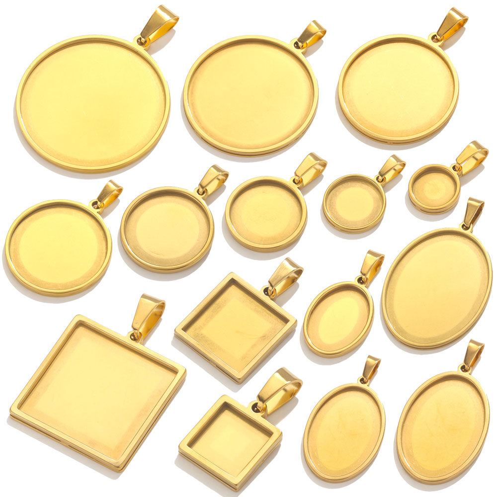 5 Stück Edelstahl Anhänger Cab – Bezels Set Pendant Bewertung und Preis