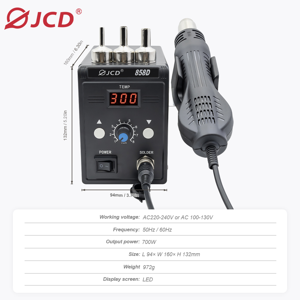 JCD Heißluftpistole 858D BGA R – Heat Gun Small Bewertung und Preis